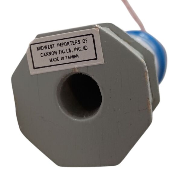 Wooden Lighthouse Christmas Ornament Blue White Midwest Cannon Falls Coastal - Picture 7 of 16